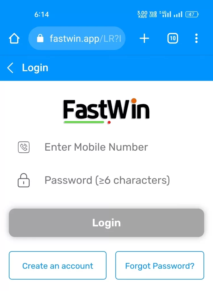 fastwin login
